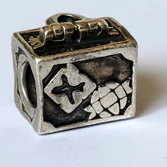AUTHENTIC PANDORA SUITCASE CHARM LUGGAGE World Traveler Charm Bracelet SILVER - Picture 1 of 7